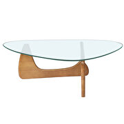 Glass top/ walnut wood base coffee table by La Spezia additional picture 12