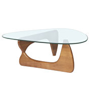 Glass top/ walnut wood base coffee table by La Spezia additional picture 14