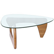 Glass top/ walnut wood base coffee table by La Spezia additional picture 15