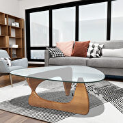 Glass top/ walnut wood base coffee table by La Spezia additional picture 3