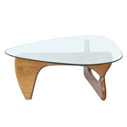 Glass top/ walnut wood base coffee table by La Spezia additional picture 4