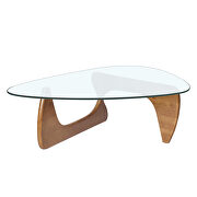 Glass top/ walnut wood base coffee table by La Spezia additional picture 7