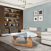 Glass top/ walnut wood base coffee table by La Spezia additional picture 8