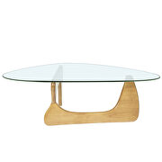 Glass top/ natural wood base coffee table by La Spezia additional picture 12