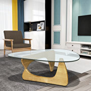 Glass top/ natural wood base coffee table by La Spezia additional picture 14