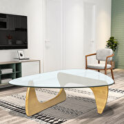 Glass top/ natural wood base coffee table by La Spezia additional picture 4