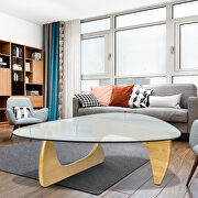 Glass top/ natural wood base coffee table by La Spezia additional picture 6