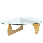 Glass top/ natural wood base coffee table by La Spezia additional picture 8