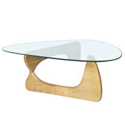Glass top/ natural wood base coffee table by La Spezia additional picture 9