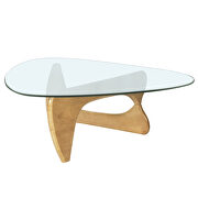 Glass top/ natural wood base coffee table by La Spezia additional picture 10