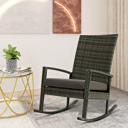 Charcoal gray rattan garden rocking chair rattan chair additional photo 4 of 7