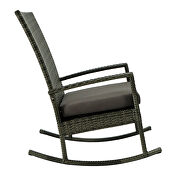 Charcoal gray rattan garden rocking chair rattan chair by La Spezia additional picture 7