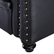Classic sofa 1-seat black genuine leather solid wood oak feet by La Spezia additional picture 12