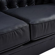 Classic sofa 1-seat black genuine leather solid wood oak feet by La Spezia additional picture 14