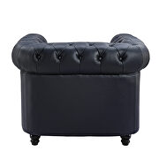 Classic sofa 1-seat black genuine leather solid wood oak feet by La Spezia additional picture 18