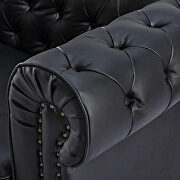 Classic sofa 1-seat black genuine leather solid wood oak feet by La Spezia additional picture 6