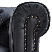 Classic sofa 1-seat black genuine leather solid wood oak feet by La Spezia additional picture 7