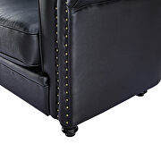 Classic sofa 1-seat black genuine leather solid wood oak feet by La Spezia additional picture 9