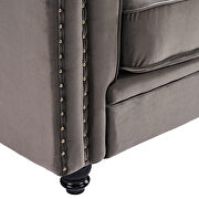 Classic sofa 1-seat gray velvet solid wood oak feet by La Spezia additional picture 11