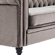 Classic sofa 1-seat gray velvet solid wood oak feet by La Spezia additional picture 15