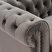 Classic sofa 1-seat gray velvet solid wood oak feet by La Spezia additional picture 17