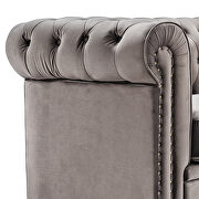 Classic sofa 1-seat gray velvet solid wood oak feet additional photo 4 of 19
