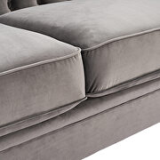 Classic sofa 1-seat gray velvet solid wood oak feet additional photo 5 of 19