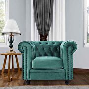 Classic sofa 1-seat green velvet solid wood oak feet by La Spezia additional picture 8