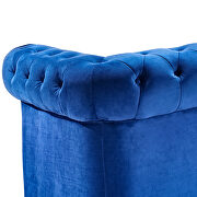 Classic sofa 1-seat blue velvet solid wood oak feet additional photo 2 of 19