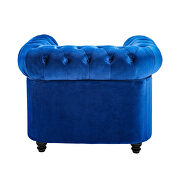 Classic sofa 1-seat blue velvet solid wood oak feet by La Spezia additional picture 7