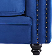 Classic sofa 1-seat blue velvet solid wood oak feet by La Spezia additional picture 8