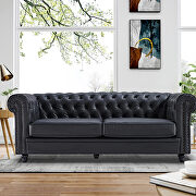 Classic sofa loveseat genuine leather solid wood oak feet by La Spezia additional picture 18