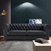 Classic sofa loveseat genuine leather solid wood oak feet by La Spezia additional picture 19