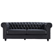 Classic sofa loveseat genuine leather solid wood oak feet by La Spezia additional picture 5