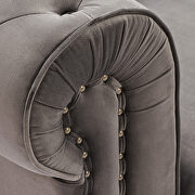Classic sofa loveseat gray velvet solid wood oak feet by La Spezia additional picture 20