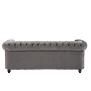 Classic sofa loveseat gray velvet solid wood oak feet by La Spezia additional picture 6
