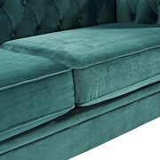 Classic sofa loveseat green velvet solid wood oak feet by La Spezia additional picture 11