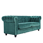 Classic sofa loveseat green velvet solid wood oak feet by La Spezia additional picture 13