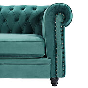 Classic sofa loveseat green velvet solid wood oak feet by La Spezia additional picture 14