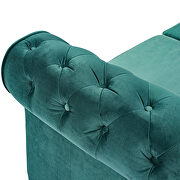 Classic sofa loveseat green velvet solid wood oak feet by La Spezia additional picture 15