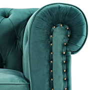 Classic sofa loveseat green velvet solid wood oak feet by La Spezia additional picture 17