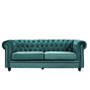 Classic sofa loveseat green velvet solid wood oak feet by La Spezia additional picture 18