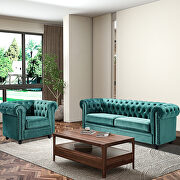 Classic sofa loveseat green velvet solid wood oak feet by La Spezia additional picture 9