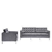 Gray velvet sofa loveseat metal foot by La Spezia additional picture 11