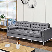 Gray velvet sofa loveseat metal foot by La Spezia additional picture 14