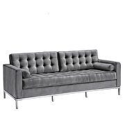 Gray velvet sofa loveseat metal foot by La Spezia additional picture 10