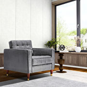 Gray velvet mid-century modern velvet chair by La Spezia additional picture 10