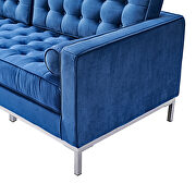 Blue velvet chair with metal foot by La Spezia additional picture 13