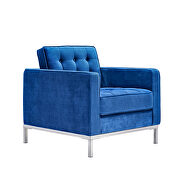 Blue velvet chair with metal foot by La Spezia additional picture 15