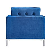Blue velvet chair with metal foot by La Spezia additional picture 8